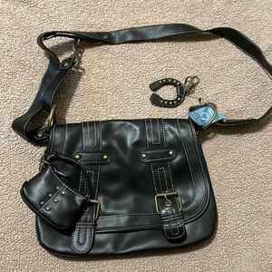 9 Nine West Itemize Sunrise long shoulder strap bag with cover flap NWT